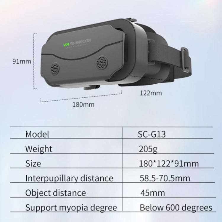 VRSHINECON G13 Virtual Reality VR Glasses Mobile Phone Movie Game 3D Digital Glasses(Black)