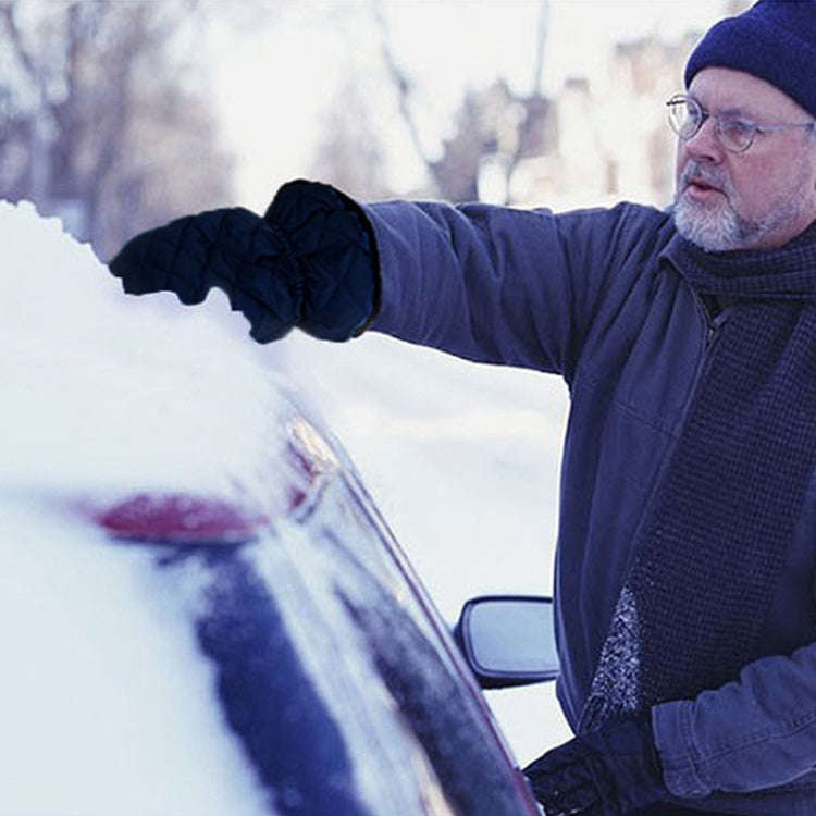 Thick Waterproof Snow Removal Shovel Car Warm Gloves(Blue)