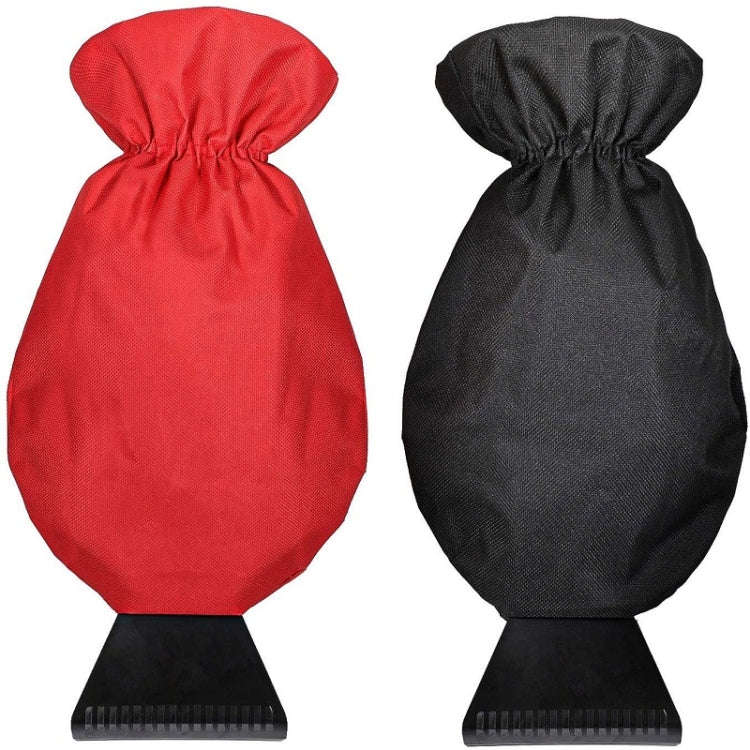2pcs Winter Warm Car Snow Shoveling Gloves Deicing Snow Scraper(Red)
