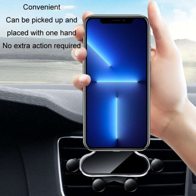 Car Air Outlet Cloud Shrink Gravity Mobile Phone Holder(Black)