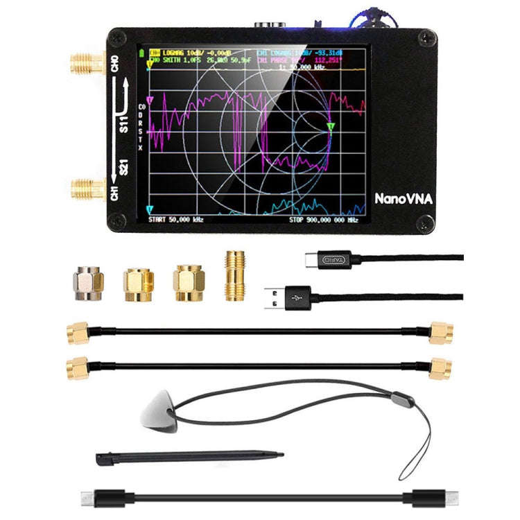 NANOVNA-H Upgraded Version 2.8 Inch TFT 50Khz-1.5Ghz Vector Network Antenna Analyzer MF HF VHF UH...