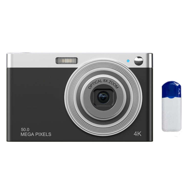 C13 2.88 inch 4K 8X Optical Zoom Telescopic Lens HD Digital Camera, Spec: Black+Card Reader+Wiper