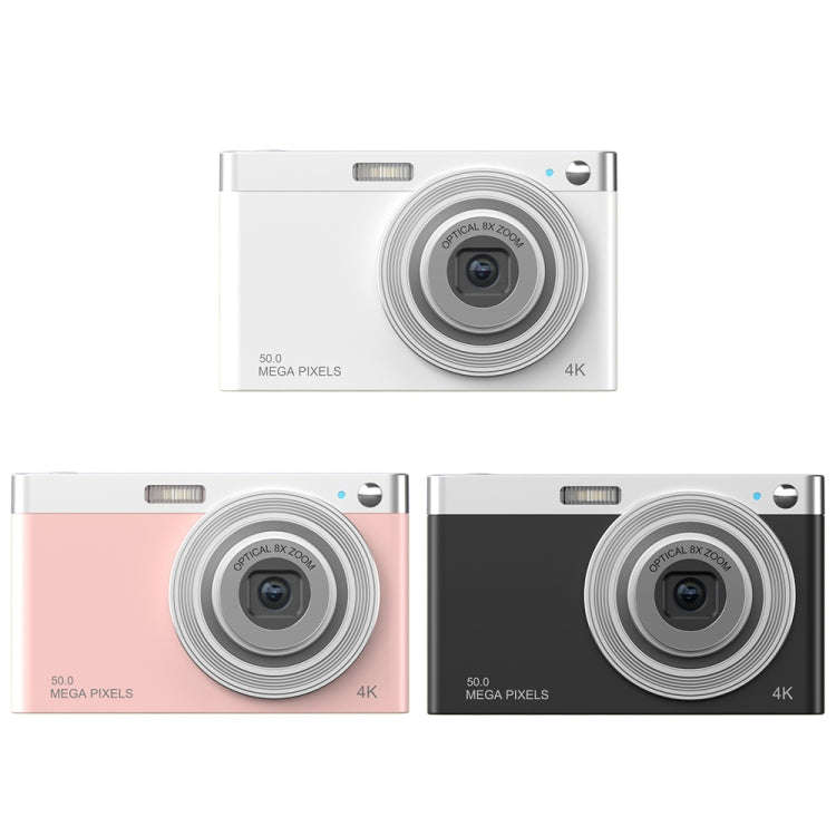 C13 2.88 inch 4K 8X Optical Zoom Telescopic Lens HD Digital Camera, Spec: White+Card Reader+16G