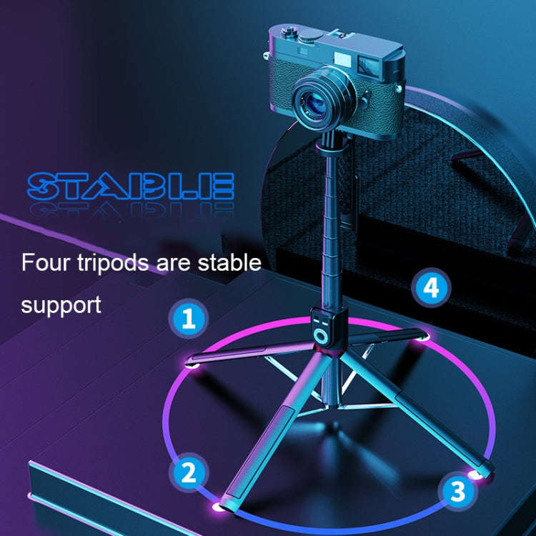 360-degree Rotating Foldable Bluetooth Selfie Sticks Live Stand, Spec: P225 TK (Single Clip)