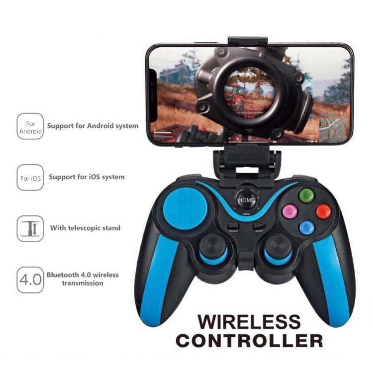 VR SHINECON S9 For Android/iOS Phones Wireless Bluetooth Direct Play Game Handle With Holder(Blue...