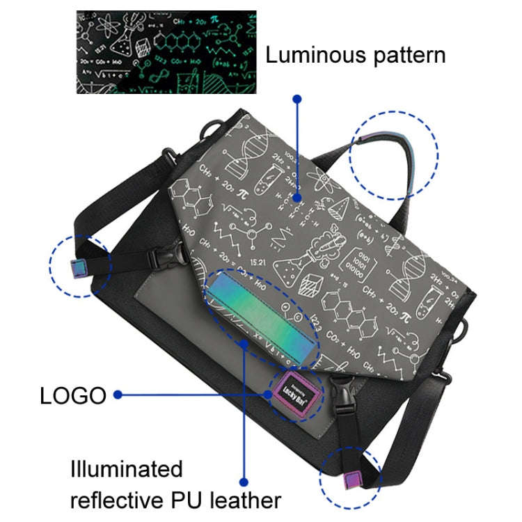 LUCKYBAT Laptop Bag Airbag Anti-drop Crossbody Handbag, Size: L 16 Inch(Black Lightning)