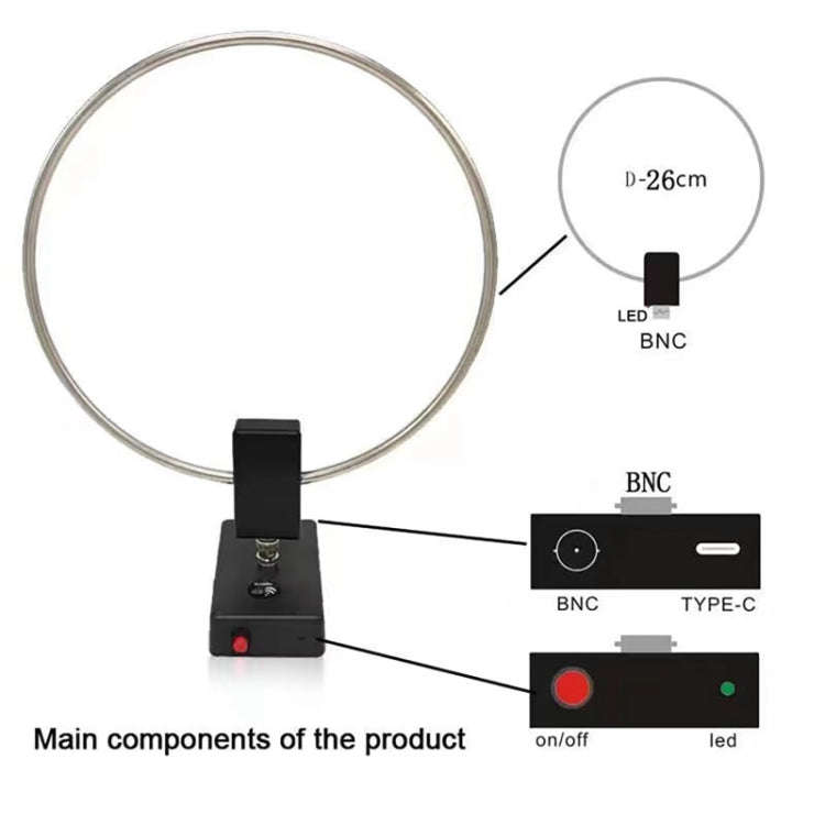 GA800 10KHz-159MHZ HF Radio Short Wave Antenna With Source Ring Shaped Antenna