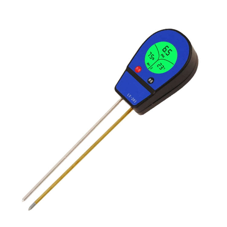 LY201 Soil PH Testing Instrument Moisture and Humidity Tester Gardening Planting Thermometer(Blue)