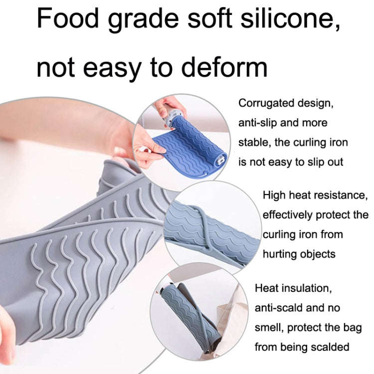 Curl Rod Insulation Sleeve Straight Hair Silicone Heat Insulation Pad(Blue)