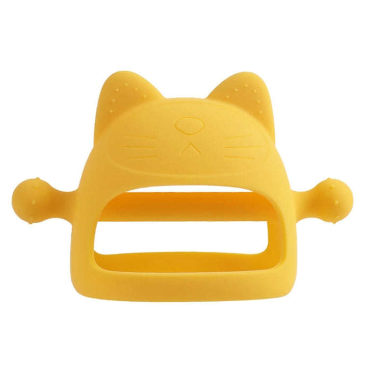 Baby Anti-eating Hand Cover Boiled Silicone Soothing Teeth Stick(Yellow)