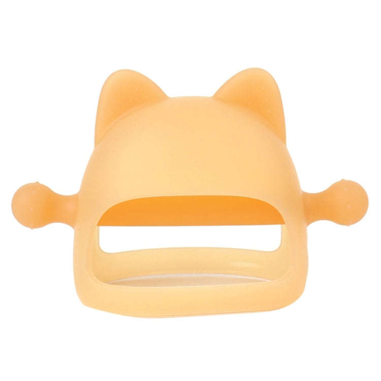 Baby Anti-eating Hand Cover Boiled Silicone Soothing Teeth Stick(Apricot)