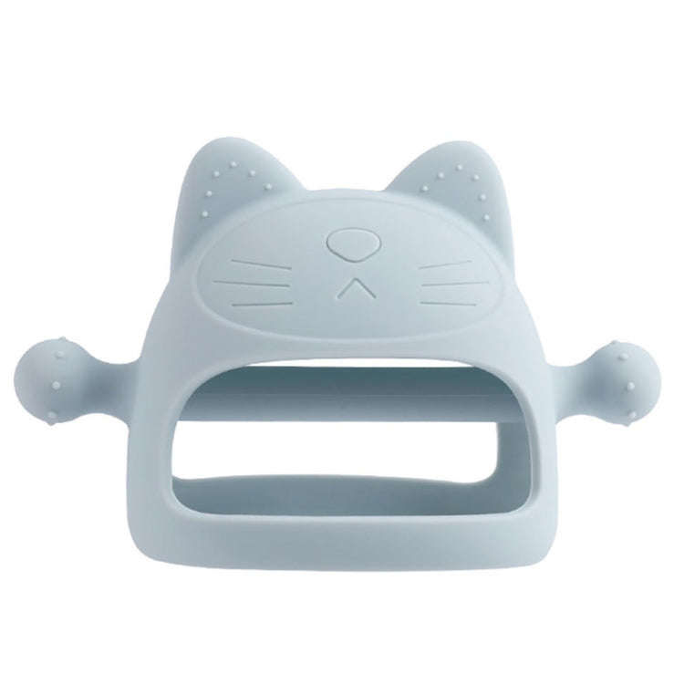 Baby Anti-eating Hand Cover Boiled Silicone Soothing Teeth Stick(Gray Blue)