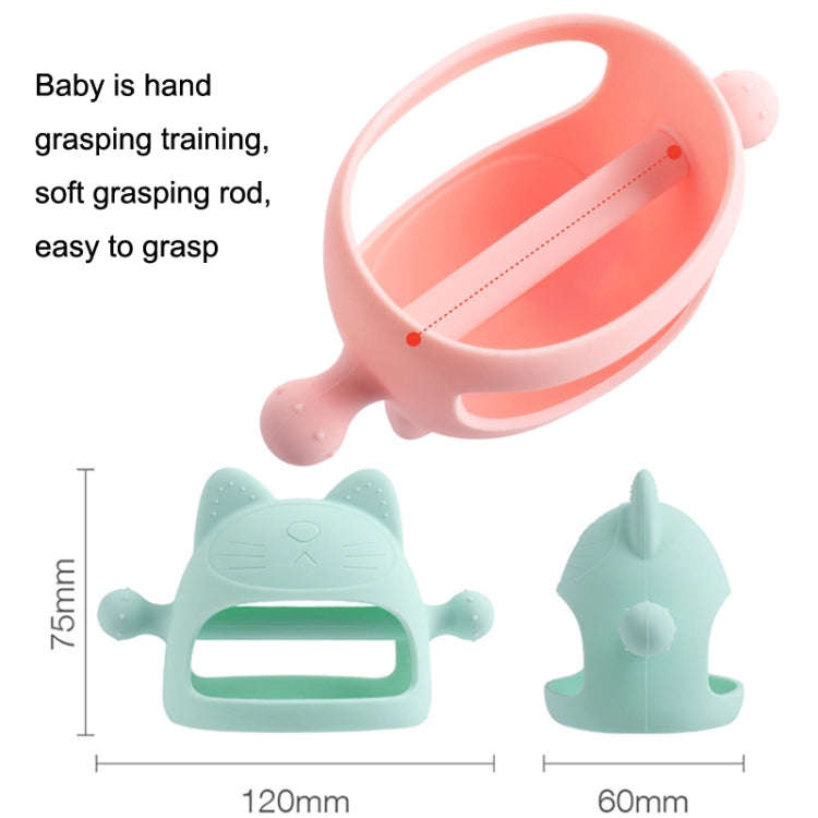 Baby Anti-eating Hand Cover Boiled Silicone Soothing Teeth Stick(Gray Blue)