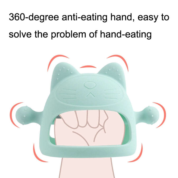 Baby Anti-eating Hand Cover Boiled Silicone Soothing Teeth Stick(Gray Blue)