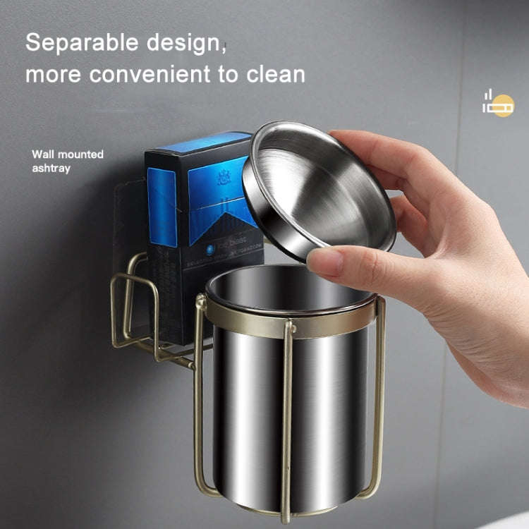 Stainless Steel Wall-mounted Ashtray Bathroom Multifunctional Ashtray Without Punching With Smoke...