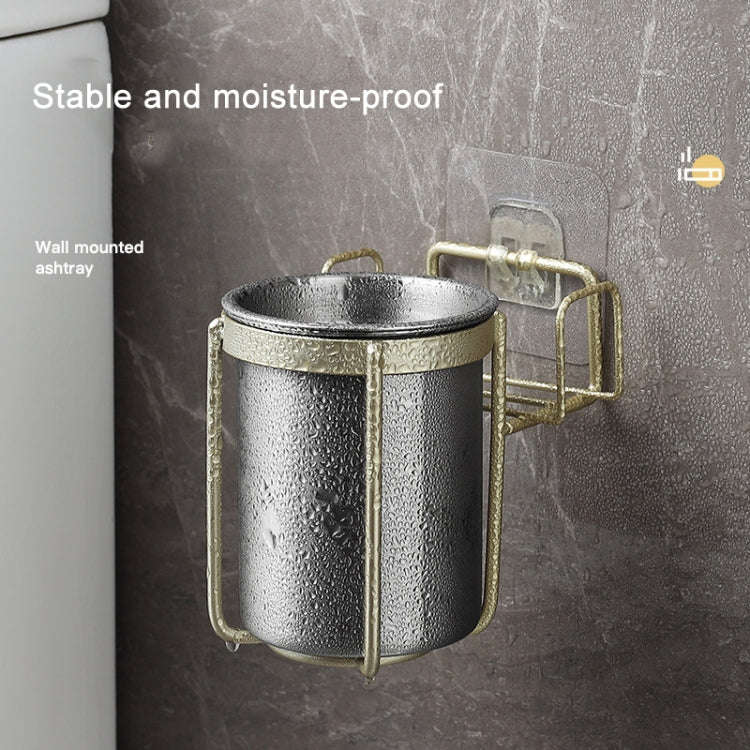 Stainless Steel Wall-mounted Ashtray Bathroom Multifunctional Ashtray Without Punching With Smoke...