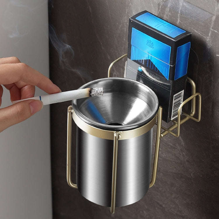 Stainless Steel Wall-mounted Ashtray Bathroom Multifunctional Ashtray Without Punching With Smoke...