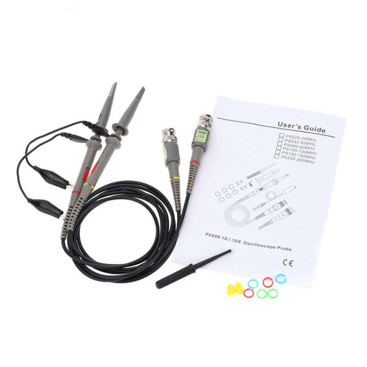 2pcs P6100 Oscilloscope Probe DC-100MHz BNC Connectors Scope Clip Probe