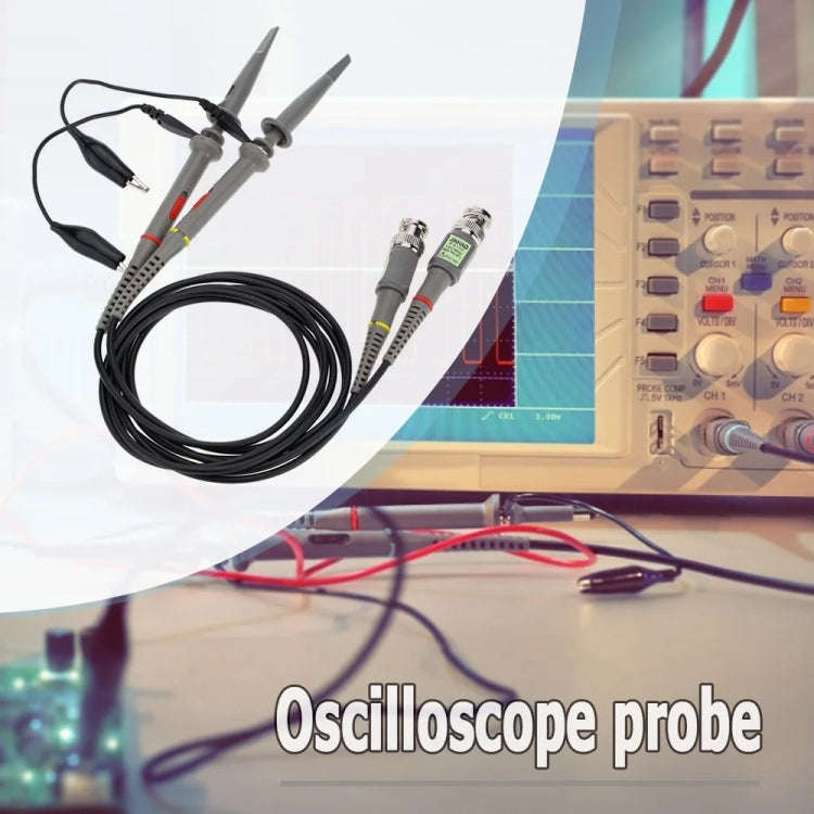 2pcs P6100 Oscilloscope Probe DC-100MHz BNC Connectors Scope Clip Probe