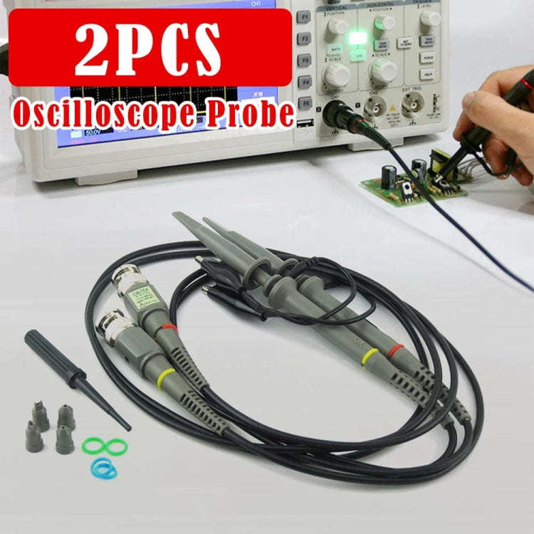 2pcs P6100 Oscilloscope Probe DC-100MHz BNC Connectors Scope Clip Probe