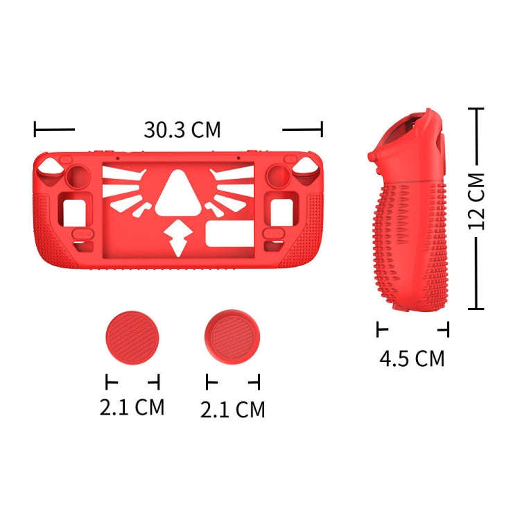 For Steam Deck V V4-1 Pocket Consoles Silicone Non-slip Protective Case with Holder Function(Black)