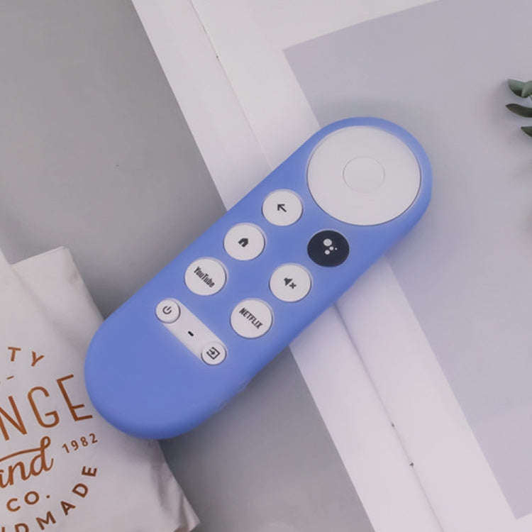 For Google Chromecast 2020 Y16 Remote Control Anti-fall Silicone Protective Case(Luminous Blue)