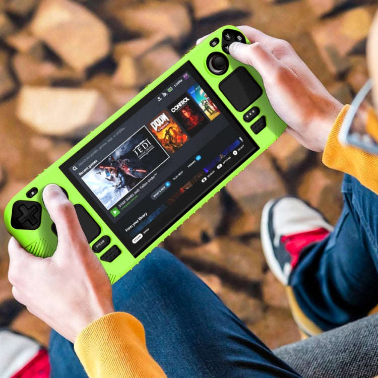For Steam Deck V3 Non-slip Silicone Protective Case for Pocket Consoles(Green)