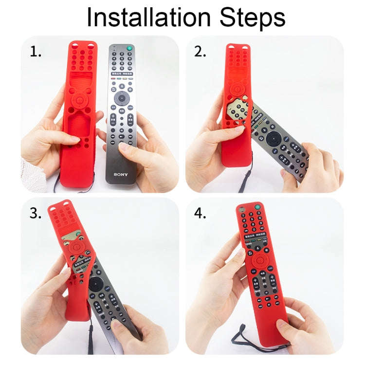 Y46 Remote Control Anti-Fall Silicone Protective Case For Sony RMF-TX600C/P/U/E 500U/E(Red)