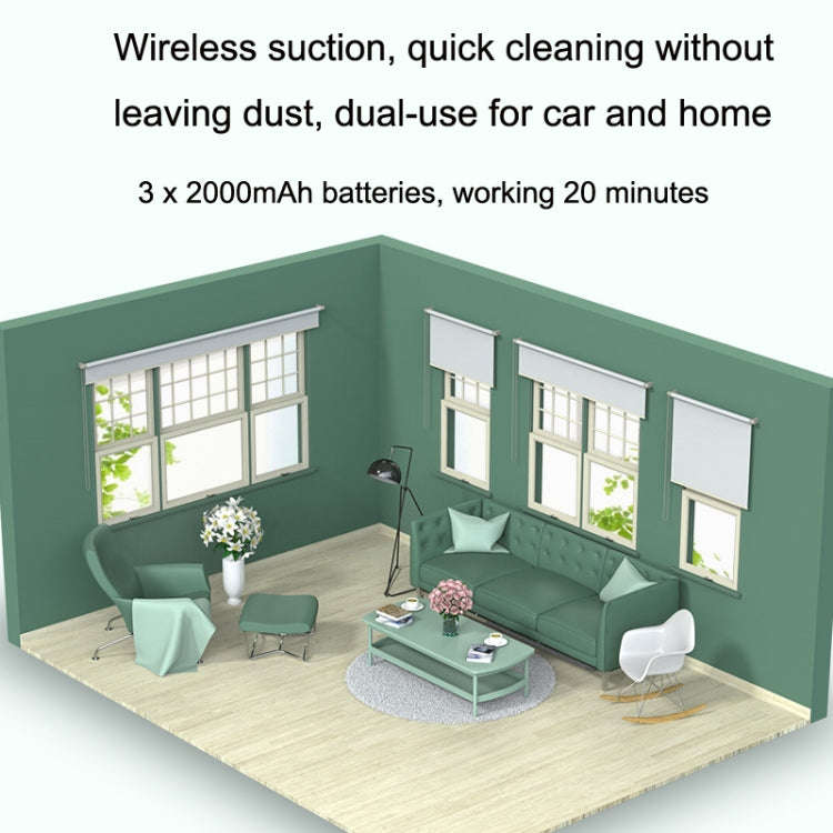 P02 Vehicles / Household High Power Large Suction Portable Wireless Handheld Vacuum Cleaner(Star ...