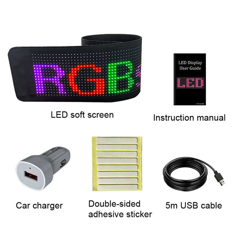 S3296RGB 672x218mm Car LED Flexible Display Cell Phone APP Control Bluetooth Connection
