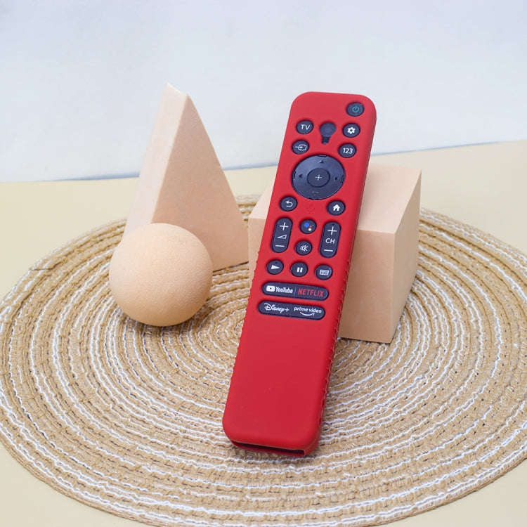 Y56 Voice Remote Silicone Anti-Fall Protective Case For Sony RMF-TX800U/C/P/T/900U(Red)