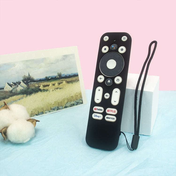 For ONN Android TV 4K UHD Streaming Device Y55 Anti-Fall Silicone Remote Control Cover(Black)