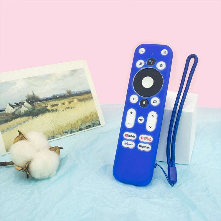 For ONN Android TV 4K UHD Streaming Device Y55 Anti-Fall Silicone Remote Control Cover(Blue)