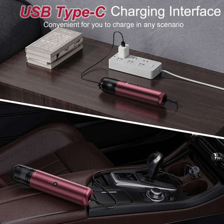 P12 High Power Handheld Wireless Vehicles / Household Vacuum Cleaner(Wine Red)