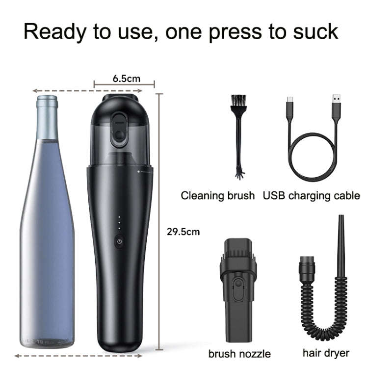 P06 12V High Power Portable Wireless Vehicles / Household Vacuum Cleaner(Silver White)