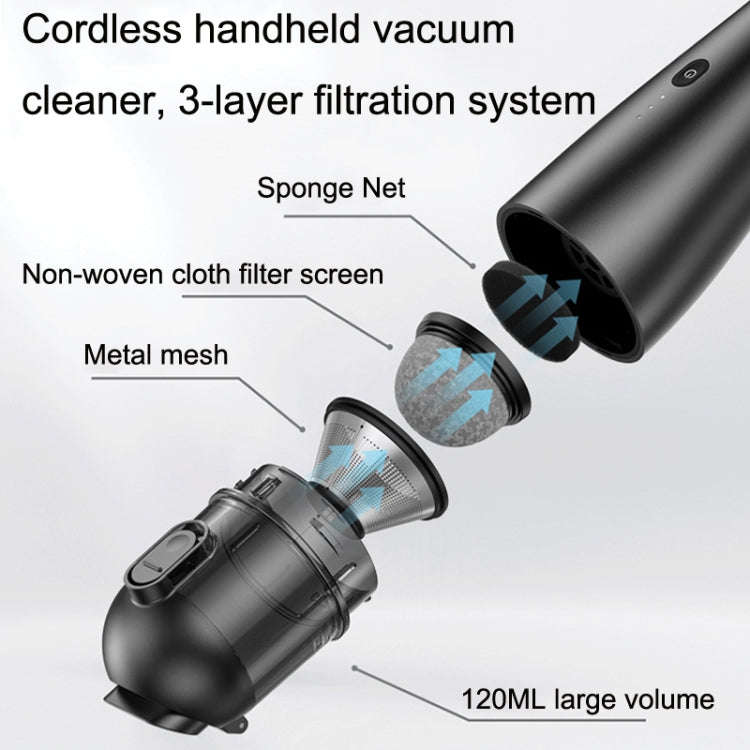 P06 12V High Power Portable Wireless Vehicles / Household Vacuum Cleaner(Silver White)