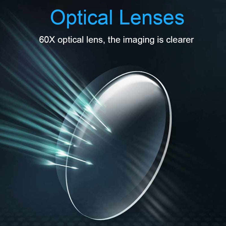 9882(RD) 60X Mini HD Banknote Detection Optical Microscope with LED Light, Color: Black