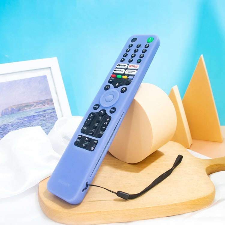 For Sony RMF/MG3-TX520U Y52 Voice Remote Anti-Drop Silicone Protective Cover(Luminous Blue)