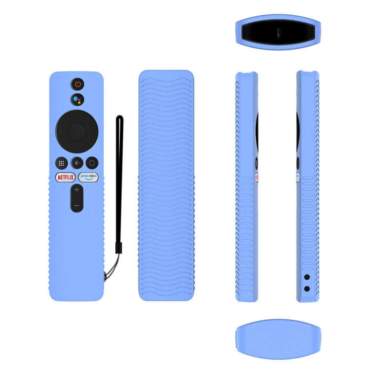 For Xiaomi 4K TV Stick Y48 Remote Control Anti-Drop Silicone Protective Cover(Luminous Blue)