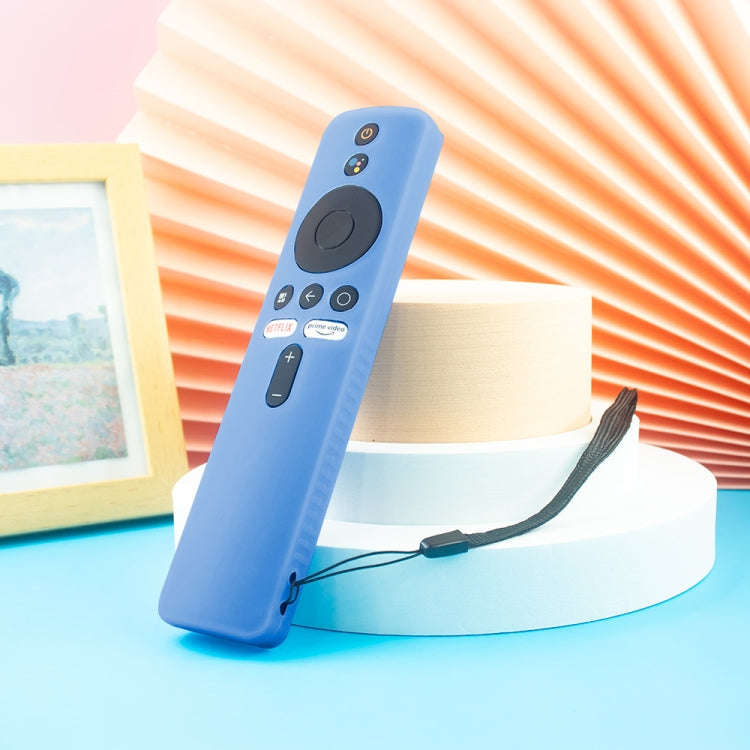 For Xiaomi 4K TV Stick Y48 Remote Control Anti-Drop Silicone Protective Cover(Luminous Blue)
