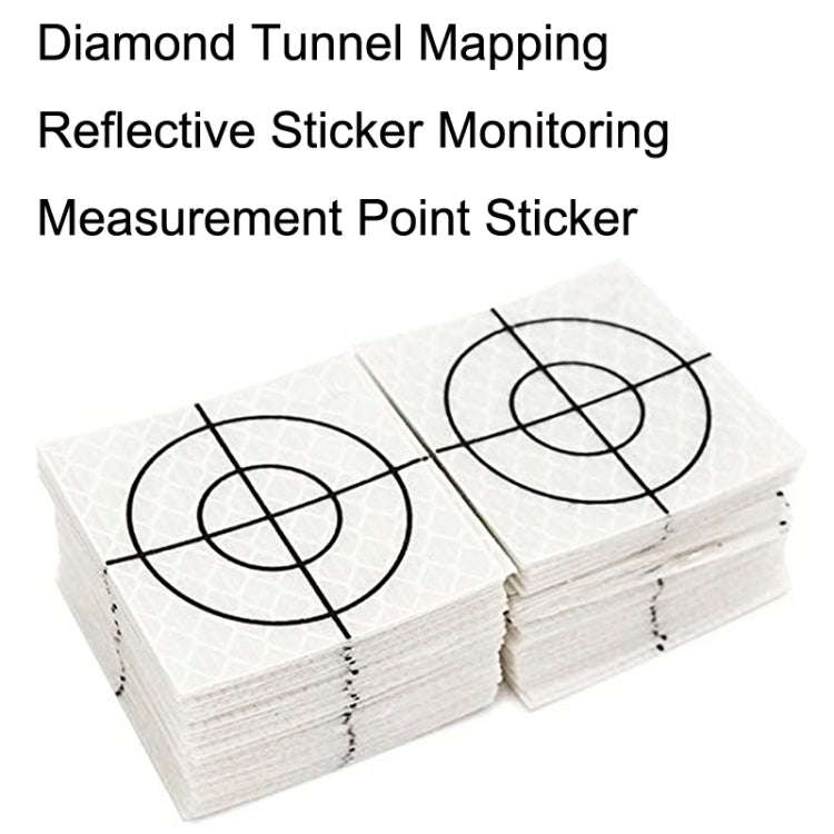FP001 Diamond Tunnel Mapping Reflective Sticker Monitoring Measurement Point Sticker, Size: 60x60...