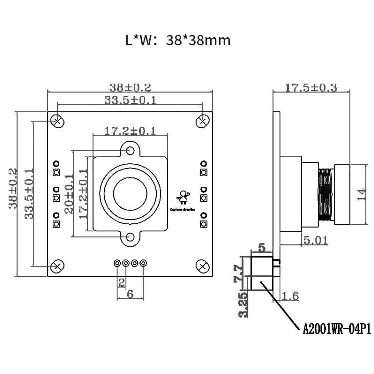 AS-2491-USB-38x38 HD 720P H.264 Compressed USB Camera Module