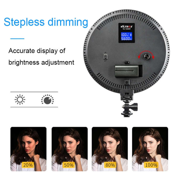 VILTROX VL-500T Intelligent Digital Display Circular LED Photography Fill Light