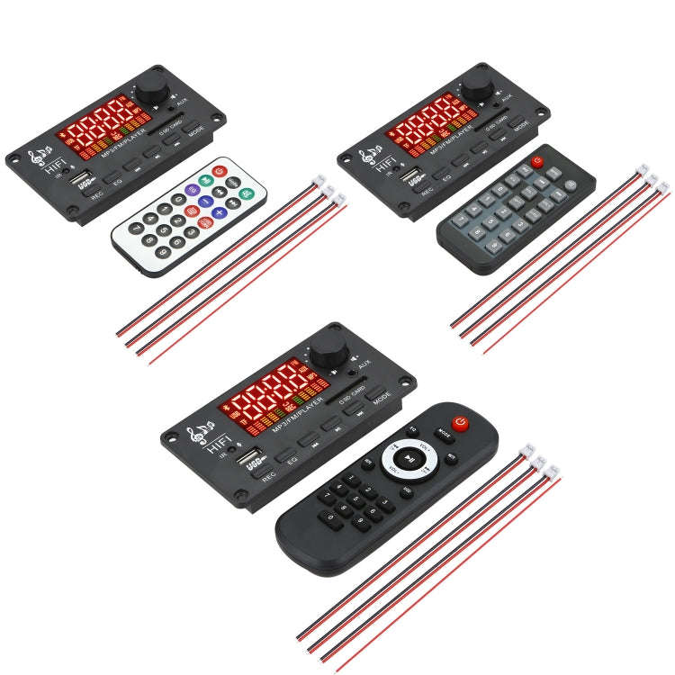 JX-Y04 12V 50W Color Screen Bluetooth Decoding Board,Support FM / Call / Recording, Color: Black ...