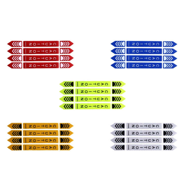 5sets Car Opening Door Anti-Collision Safety Warning Reflector(Diamond Yellow)