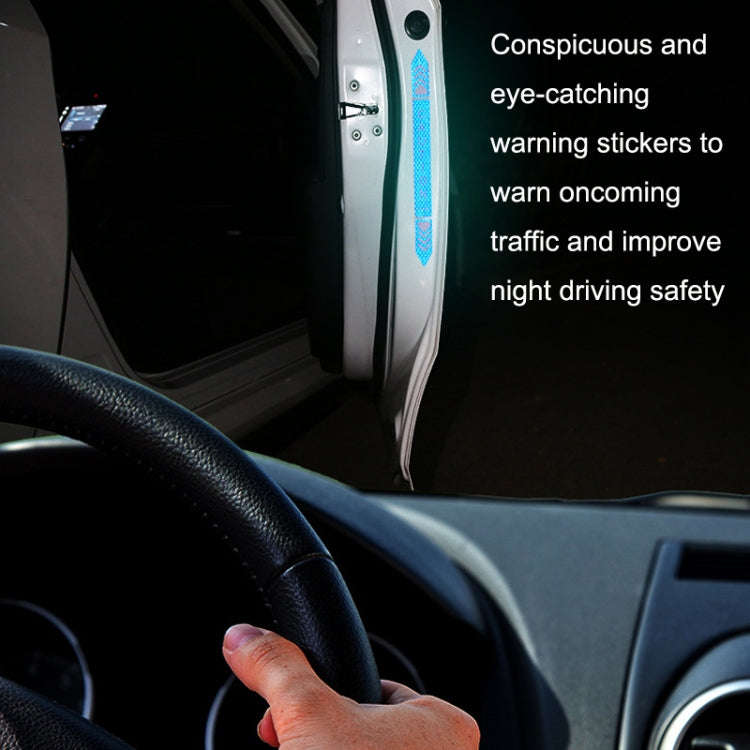 5sets Car Opening Door Anti-Collision Safety Warning Reflector(Diamond Yellow)