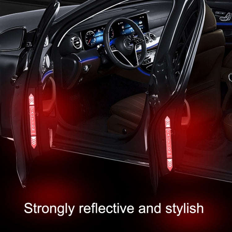 5sets Car Opening Door Anti-Collision Safety Warning Reflector(Diamond White)