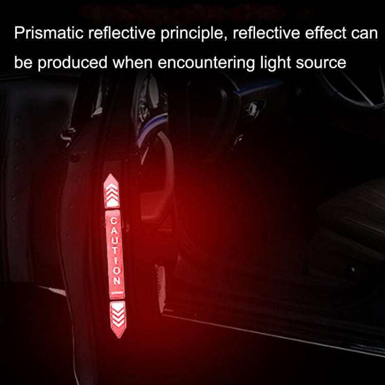 5sets Car Opening Door Anti-Collision Safety Warning Reflector(Diamond Yellow)