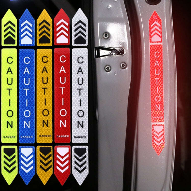 5sets Car Opening Door Anti-Collision Safety Warning Reflector(Diamond Red)