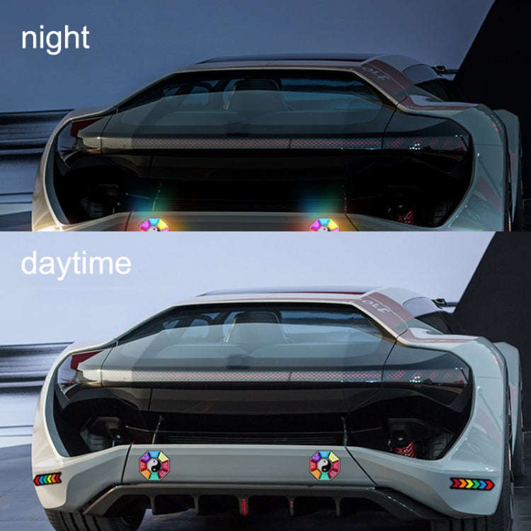 4pcs /Set Car Door Anti-Collision Scrape And Rearview Mirror Colorful Safety Warning Reflective S...